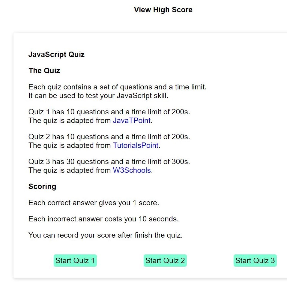 javascript quiz